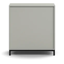 Kaappi QBUS 1 hylly, jalusta, kahvat, 868x800x420 mm, musta, vaaleanharmaa
