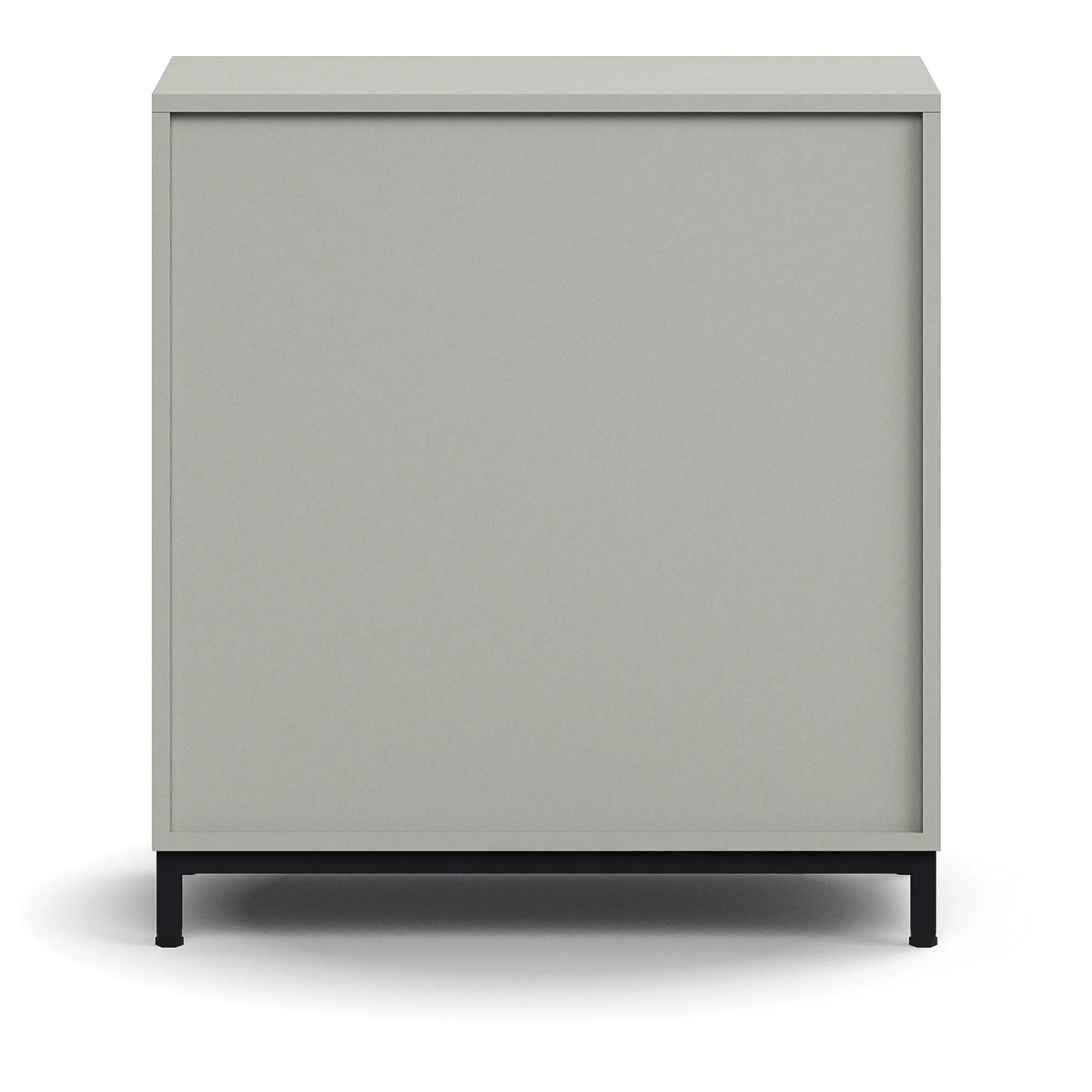 Kaappi QBUS 1 hylly, jalusta, kahvat, 868x800x420 mm, musta, vaaleanharmaa