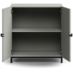 Kaappi QBUS 1 hylly, jalusta, kahvat, 868x800x420 mm, musta, vaaleanharmaa