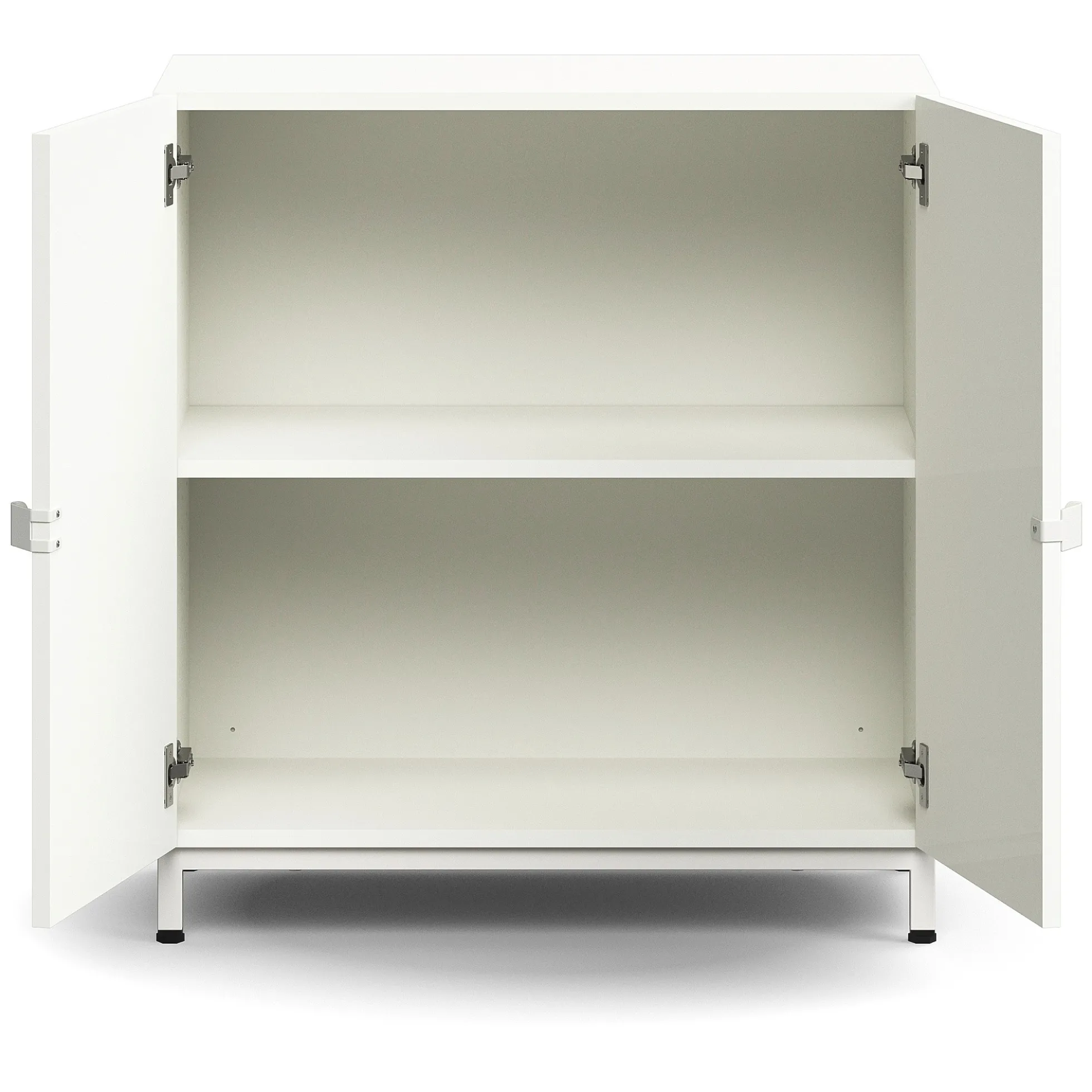 Kaappi QBUS 1 hylly, jalusta, kahvat, 868x800x420 mm, valkoinen