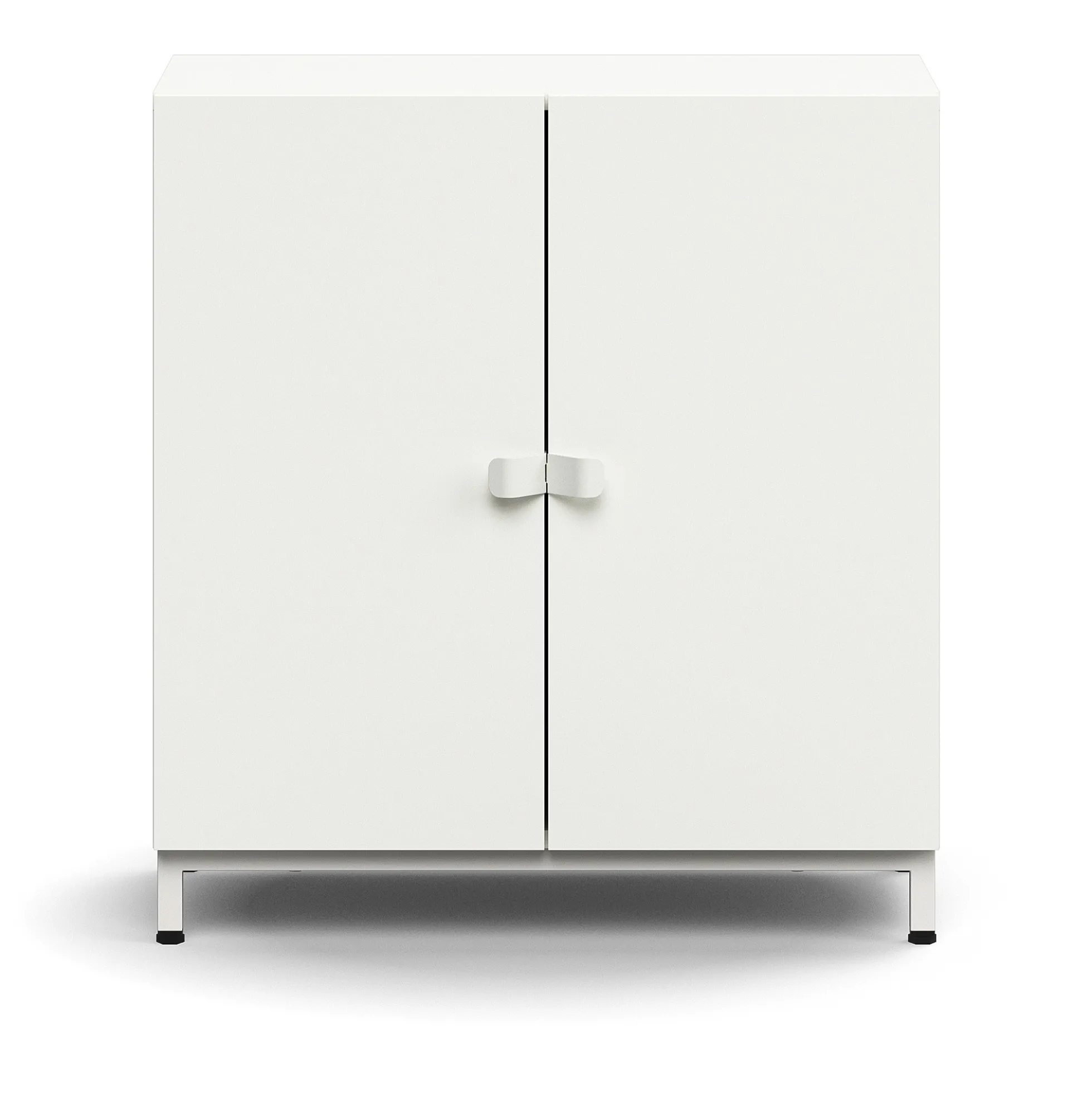 Kaappi QBUS 1 hylly, jalusta, kahvat, 868x800x420 mm, valkoinen