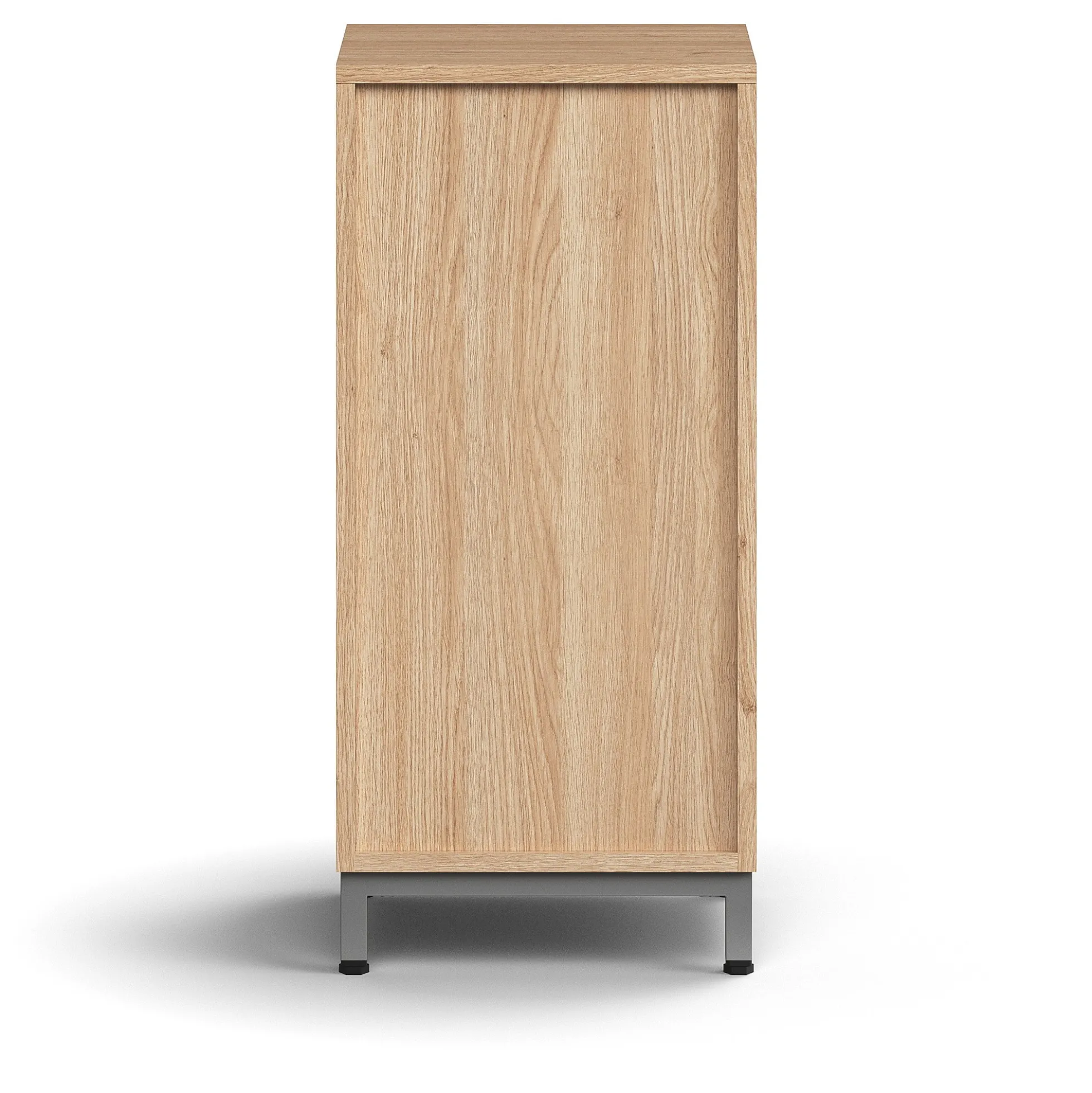 Kaappi QBUS 1 hylly, jalusta, kahva, 868x400x420 mm, hopeanharmaa, tammi