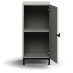 Kaappi QBUS 1 hylly, jalusta, kahva, 868x400x420 mm, musta, vaaleanharmaa