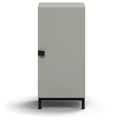 Kaappi QBUS 1 hylly, jalusta, kahva, 868x400x420 mm, musta, vaaleanharmaa