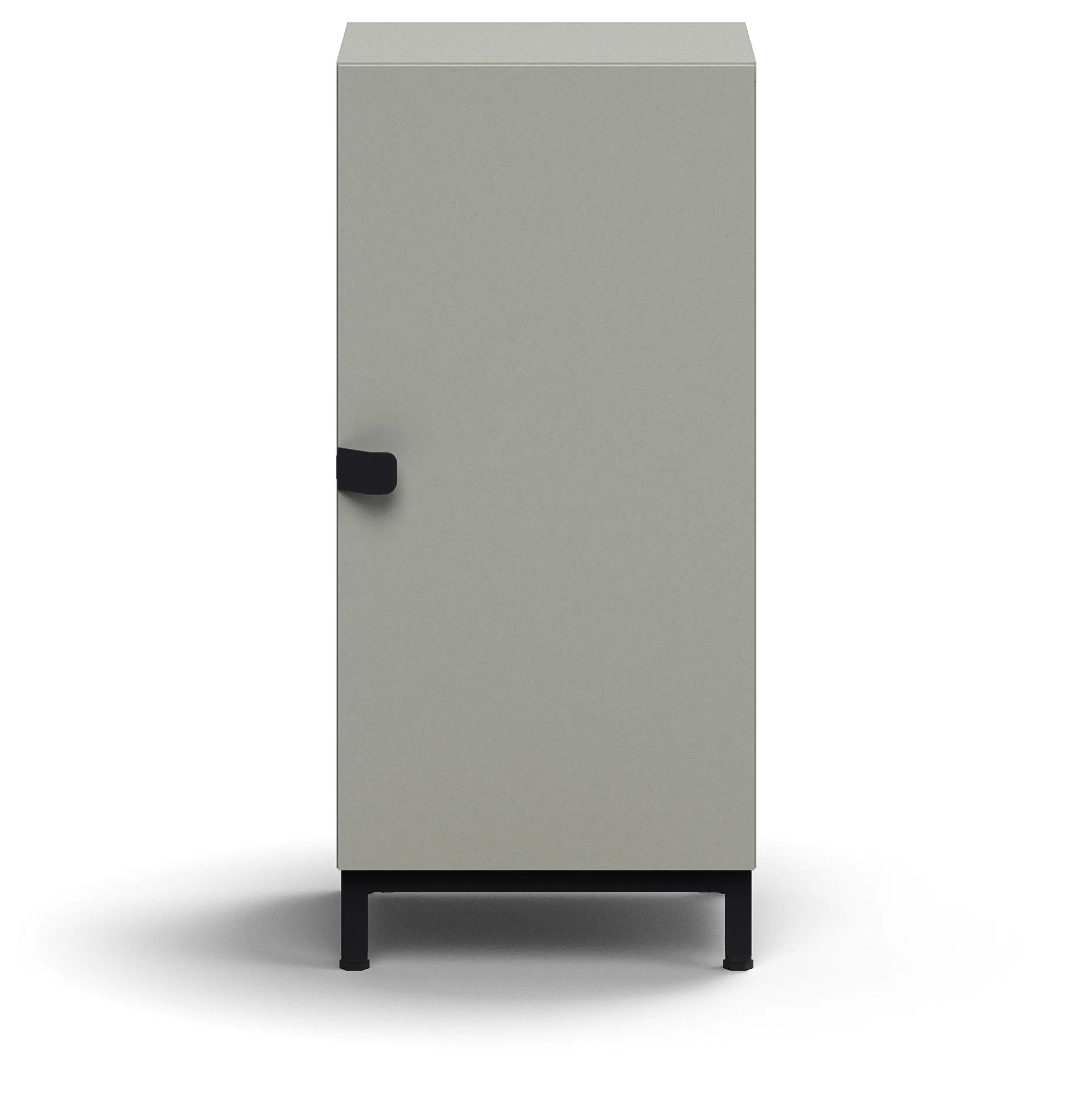 Kaappi QBUS 1 hylly, jalusta, kahva, 868x400x420 mm, musta, vaaleanharmaa