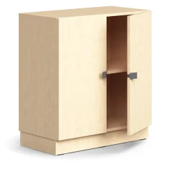 Kaappi QBUS 1 hylly, sokkeli, kahvat, 868x800x420 mm, koivu