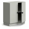 Kaappi QBUS 1 hylly, sokkeli, kahvat, 868x800x420 mm, vaaleanharmaa