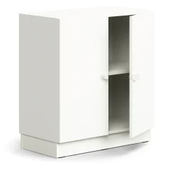 Kaappi QBUS 1 hylly, sokkeli, kahvat, 868x800x420 mm, valkoinen