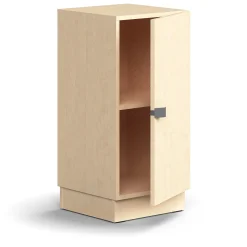 Kaappi QBUS 1 hylly, sokkeli, kahva, 868x400x420 mm, koivu