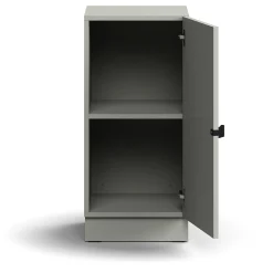 Kaappi QBUS 1 hylly, sokkeli, kahva, 868x400x420 mm, vaaleanharmaa