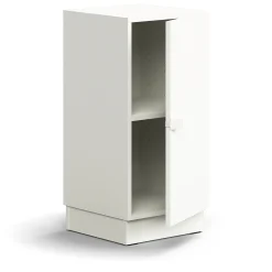 Kaappi QBUS 1 hylly, sokkeli, kahva, 868x400x420 mm, valkoinen
