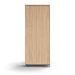 Kaappi QBUS 4 hyllytasoa, jalusta, kahvat, 2020x800x420 mm, hopeanharmaa, tammi