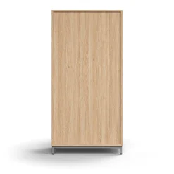 Kaappi QBUS 3 hyllytasoa, jalusta, kahvat, 1636x800x420 mm, hopeanharmaa, tammi
