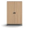 Kaappi QBUS 2 hyllytasoa, jalusta, kahvat, 1252x800x420 mm, hopeanharmaa, tammi