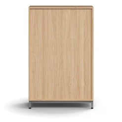 Kaappi QBUS 2 hyllytasoa, jalusta, kahvat, 1252x800x420 mm, hopeanharmaa, tammi