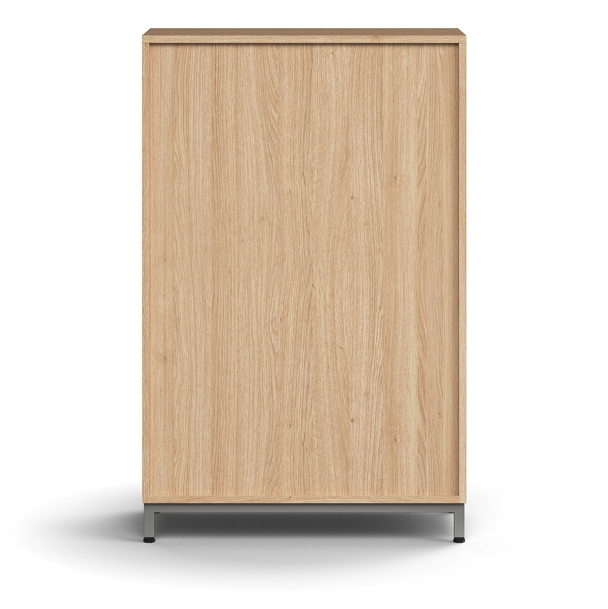 Kaappi QBUS 2 hyllytasoa, jalusta, kahvat, 1252x800x420 mm, hopeanharmaa, tammi