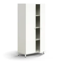 Kaappi QBUS 3 hyllytasoa, jalusta, kahvat, 1636x800x420 mm, valkoinen