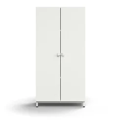 Kaappi QBUS 3 hyllytasoa, jalusta, kahvat, 1636x800x420 mm, valkoinen