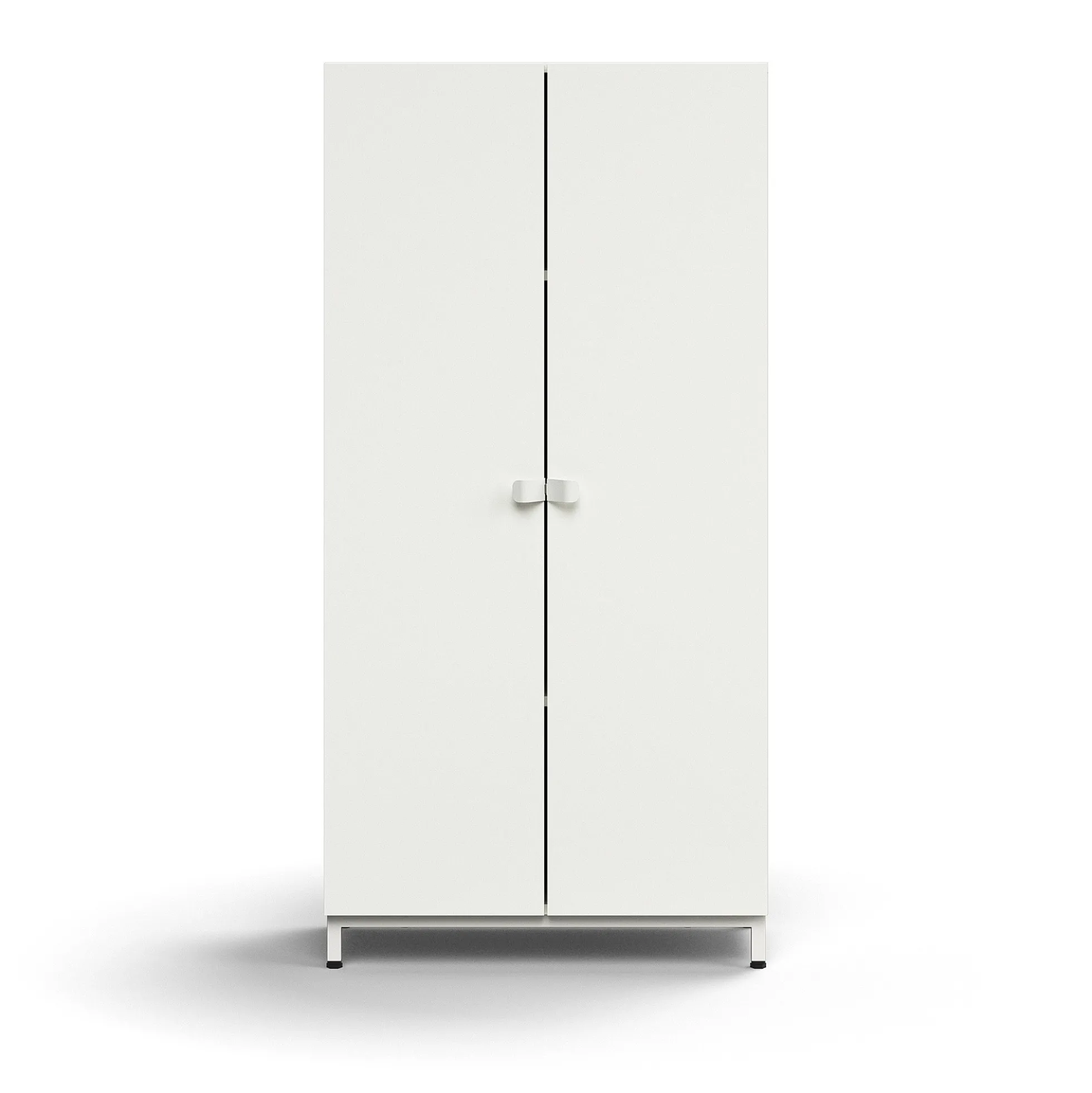 Kaappi QBUS 3 hyllytasoa, jalusta, kahvat, 1636x800x420 mm, valkoinen
