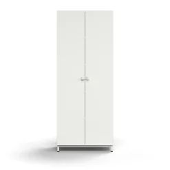 Kaappi QBUS 4 hyllytasoa, jalusta, kahvat, 2020x800x420 mm, valkoinen
