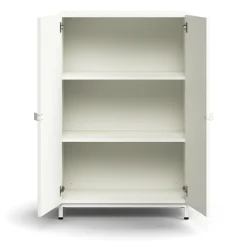 Kaappi QBUS 2 hyllytasoa, jalusta, kahvat, 1252x800x420 mm, valkoinen