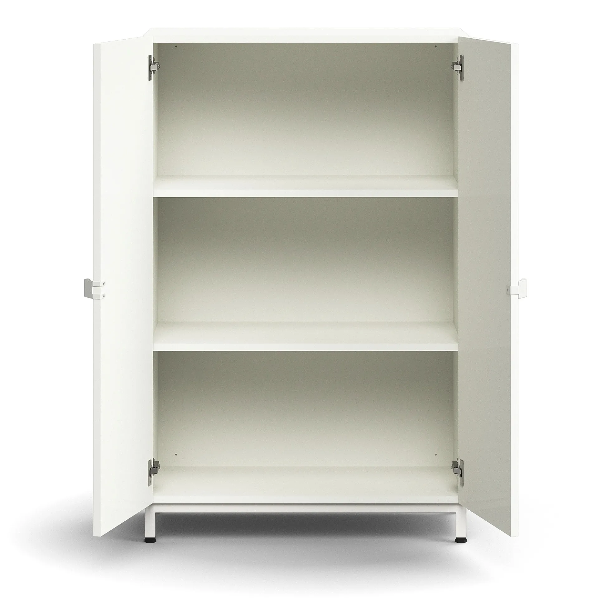 Kaappi QBUS 2 hyllytasoa, jalusta, kahvat, 1252x800x420 mm, valkoinen