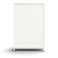 Kaappi QBUS 2 hyllytasoa, jalusta, kahvat, 1252x800x420 mm, valkoinen