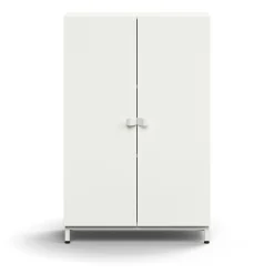 Kaappi QBUS 2 hyllytasoa, jalusta, kahvat, 1252x800x420 mm, valkoinen
