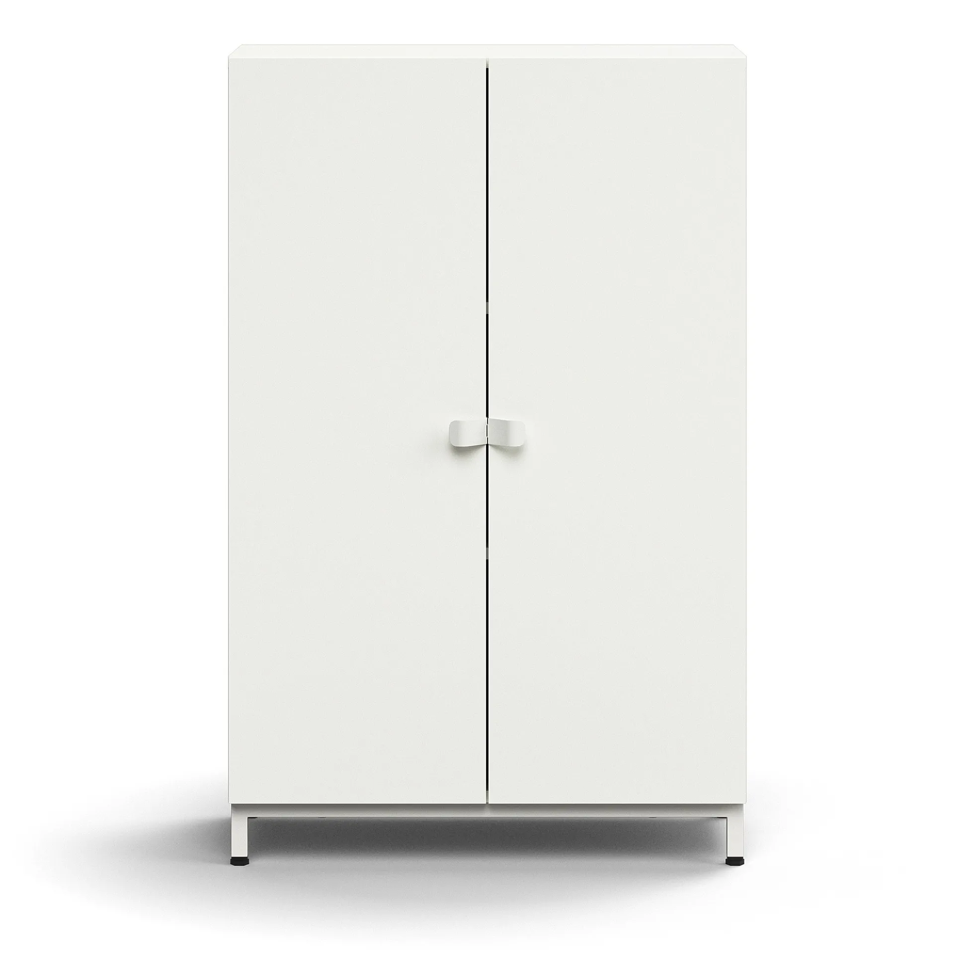 Kaappi QBUS 2 hyllytasoa, jalusta, kahvat, 1252x800x420 mm, valkoinen