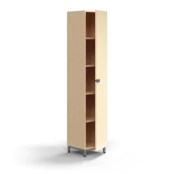 Kaappi QBUS 4 hyllytasoa, jalusta, kahva, 2020x400x420 mm, hopeanharmaa, koivu
