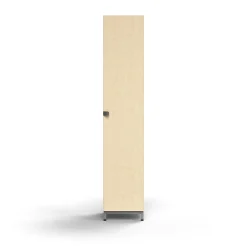 Kaappi QBUS 4 hyllytasoa, jalusta, kahva, 2020x400x420 mm, hopeanharmaa, koivu