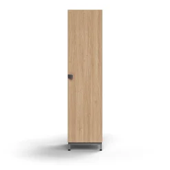 Kaappi QBUS 3 hyllytasoa, jalusta, kahva, 1636x400x420 mm, hopeanharmaa, tammi