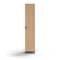 Kaappi QBUS 4 hyllytasoa, jalusta, kahva, 2020x400x420 mm, hopeanharmaa, tammi