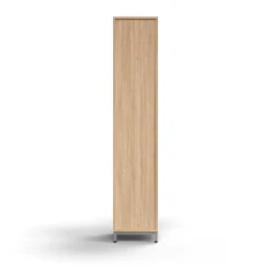 Kaappi QBUS 4 hyllytasoa, jalusta, kahva, 2020x400x420 mm, hopeanharmaa, tammi