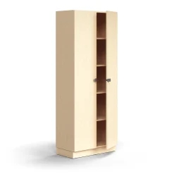 Kaappi QBUS 4 hyllytasoa, sokkeli, kahvat, 2020x800x420 mm, koivu