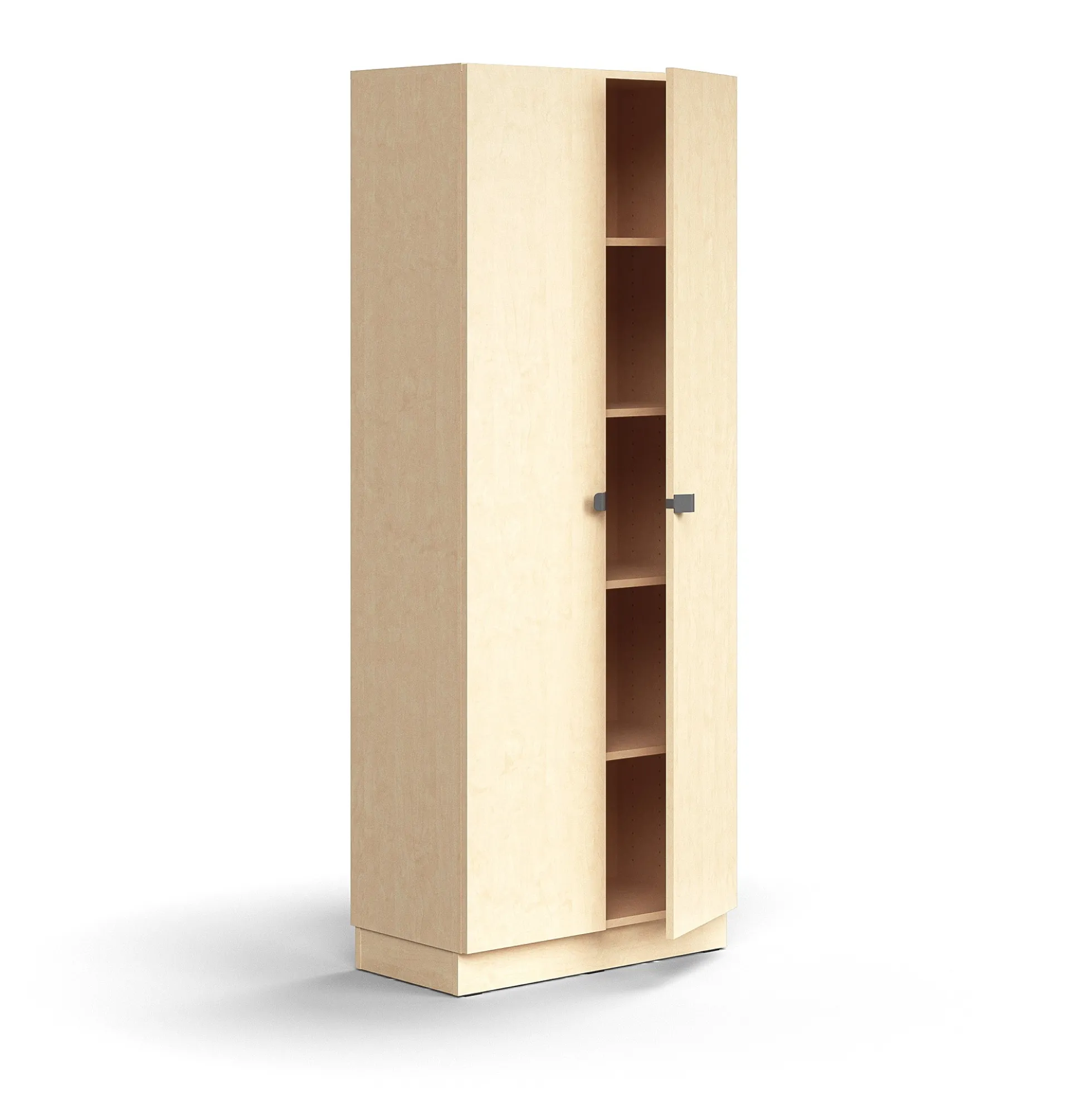Kaappi QBUS 4 hyllytasoa, sokkeli, kahvat, 2020x800x420 mm, koivu