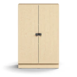 Kaappi QBUS 2 hyllytasoa, sokkeli, kahvat, 1252x800x420 mm, koivu
