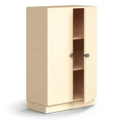 Kaappi QBUS 2 hyllytasoa, sokkeli, kahvat, 1252x800x420 mm, koivu