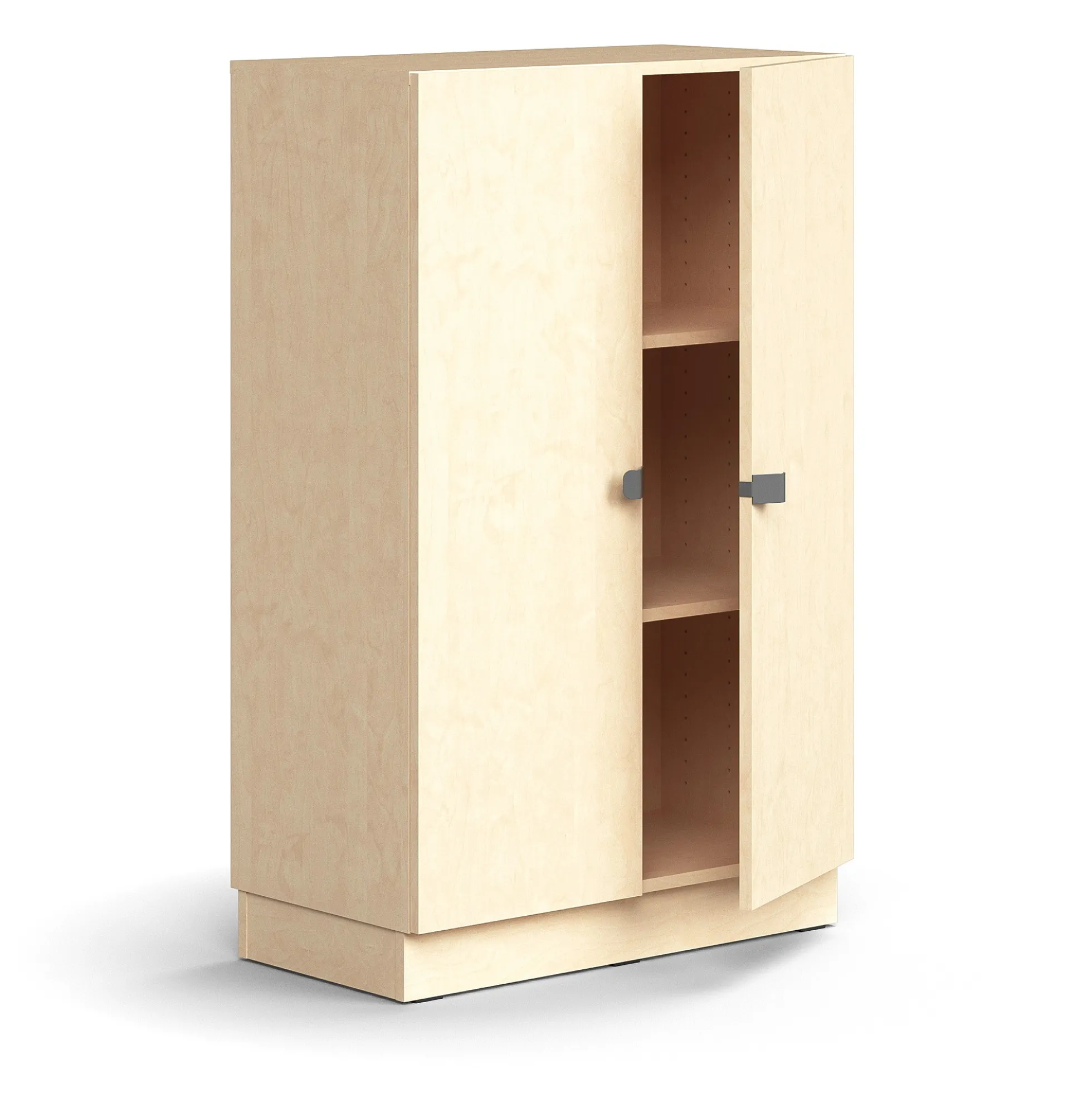 Kaappi QBUS 2 hyllytasoa, sokkeli, kahvat, 1252x800x420 mm, koivu