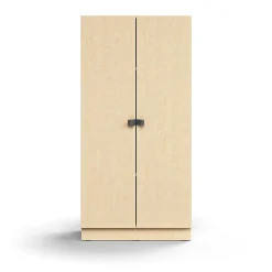 Kaappi QBUS 3 hyllytasoa, sokkeli, kahvat, 1636x800x420 mm, koivu