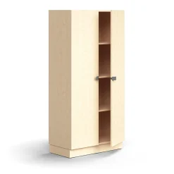 Kaappi QBUS 3 hyllytasoa, sokkeli, kahvat, 1636x800x420 mm, koivu