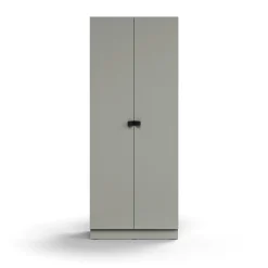 Kaappi QBUS 4 hyllytasoa, sokkeli, kahvat, 2020x800x420 mm, vaaleanharmaa