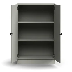Kaappi QBUS 2 hyllytasoa, sokkeli, kahvat, 1252x800x420 mm, vaaleanharmaa