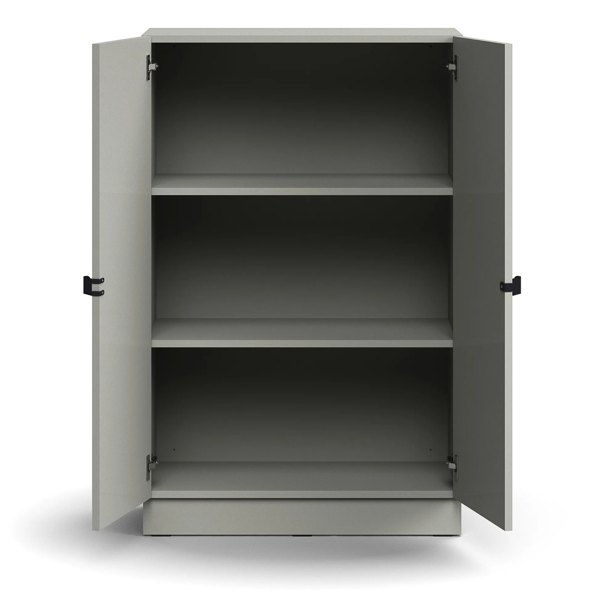 Kaappi QBUS 2 hyllytasoa, sokkeli, kahvat, 1252x800x420 mm, vaaleanharmaa