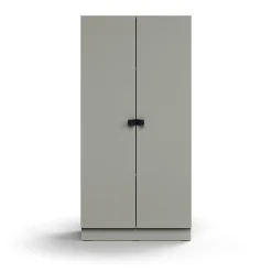 Kaappi QBUS 3 hyllytasoa, sokkeli, kahvat, 1636x800x420 mm, vaaleanharmaa