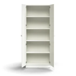 Kaappi QBUS 4 hyllytasoa, sokkeli, kahvat, 2020x800x420 mm, valkoinen