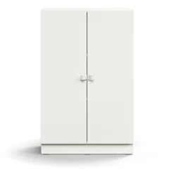 Kaappi QBUS 2 hyllytasoa, sokkeli, kahvat, 1252x800x420 mm, valkoinen