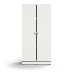 Kaappi QBUS 3 hyllytasoa, sokkeli, kahvat, 1636x800x420 mm, valkoinen