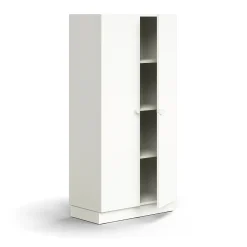 Kaappi QBUS 3 hyllytasoa, sokkeli, kahvat, 1636x800x420 mm, valkoinen