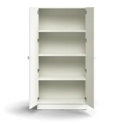 Kaappi QBUS 3 hyllytasoa, sokkeli, kahvat, 1636x800x420 mm, valkoinen